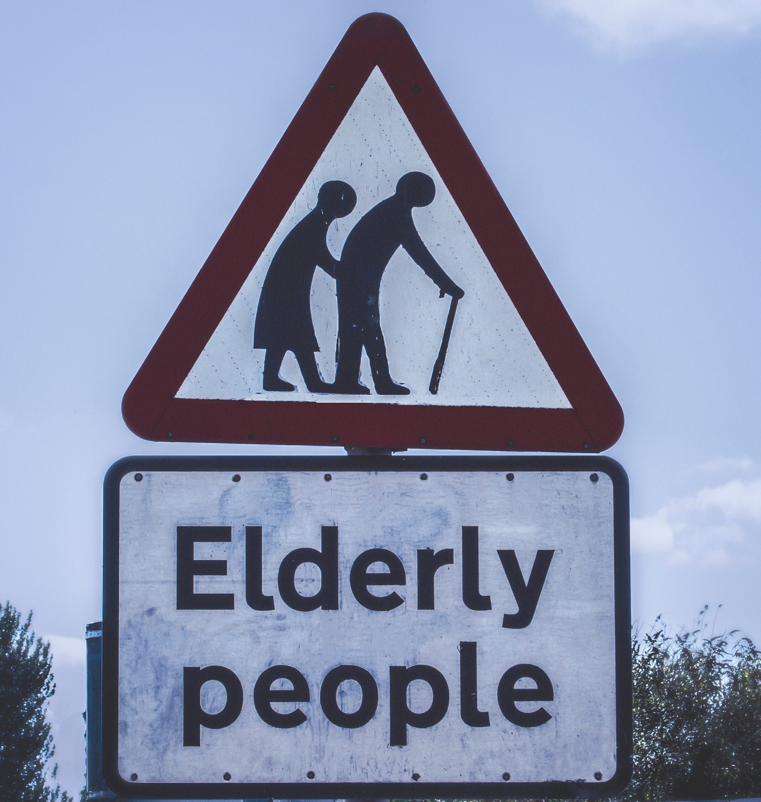 A road sign for elderly people